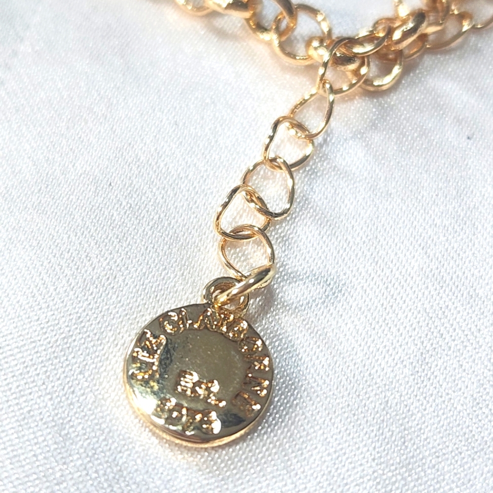 Liz Claiborne Pink Floral Necklace And Earrings Set. - Picture 4 of 9